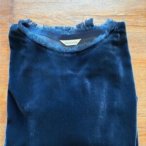 Sundance Midnight Blue Frayed Velvet Blouse